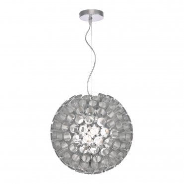 SERAFINA Ceiling Pendant Brushed Chrome Tube Design Small