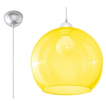 yellow glass globe ceiling pendant