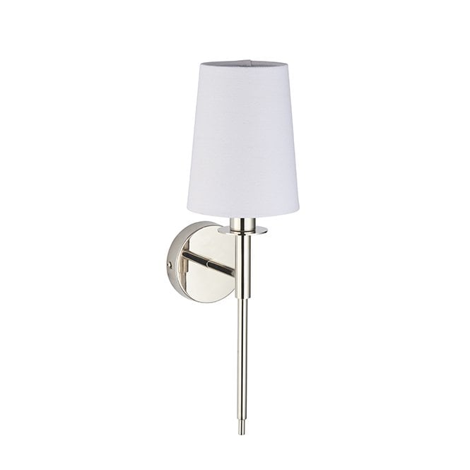 SERENE Nickel Plated Wall Light With White Shade