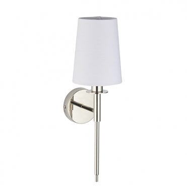 SERENE Nickel Plated Wall Light With White Shade