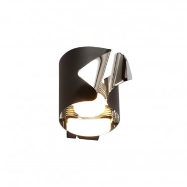 SERVIETTE LED Wall Light 3000K Sand Anthracite/Polished Chrome Curved Design