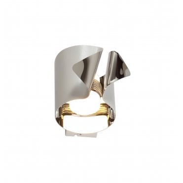 SERVIETTE LED Wall Light 3000K Sand White/Polished Chrome Curved Design