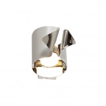 SERVIETTE LED Wall Light 3000K Sand White/Polished Chrome Curved Design
