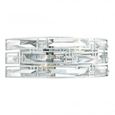 2 Light Wall Bracket Polished Chrome Crystal Polished Chrome , Switched