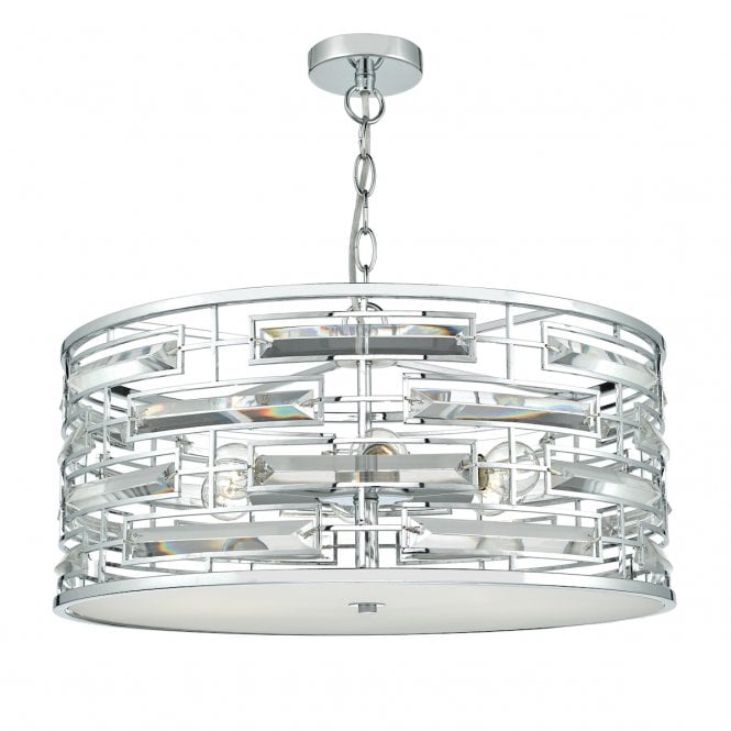 SEVILLE - 6 Light Ceiling Pendant Polished Chrome Crystal Polished Chrome