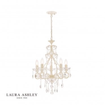 SHAMLEY Painted 5 Light Chandelier in Matt White