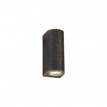 SHAY 2 Light Tall Outdoor LED Wall Black/Gold