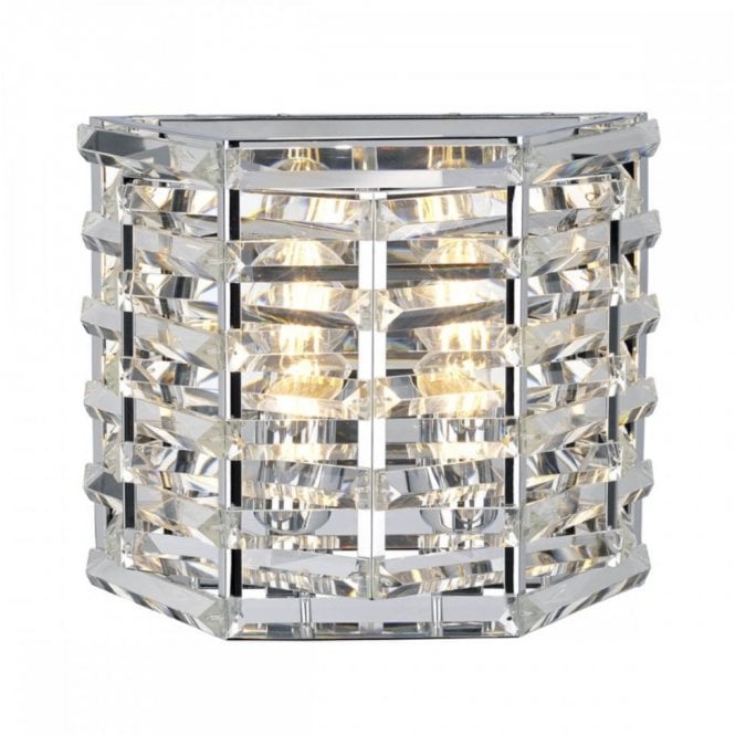 SHOAL 2 Light Wall Light in Crystal and Nickel