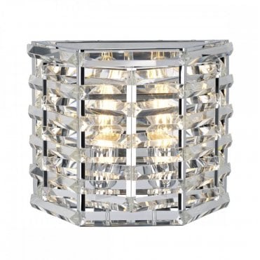SHOAL 2 Light Wall Light in Crystal and Nickel