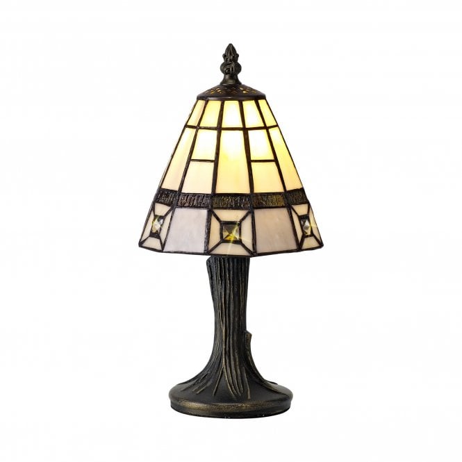 SIAN Mini Tiffany Table Lamp in Grey and Cream