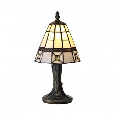 SIAN Mini Tiffany Table Lamp in Grey and Cream