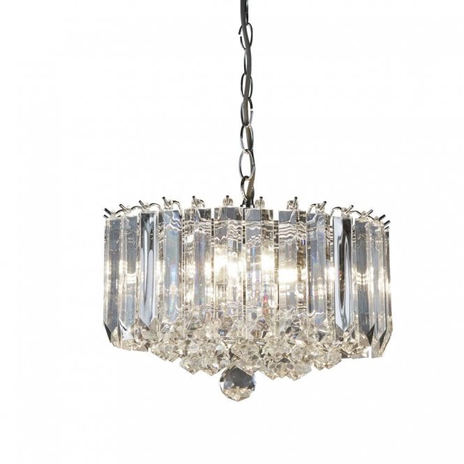 SIGMA 4 LIGHT CHROME AND CLEAR CRYSTAL ACRYLIC PENDANT