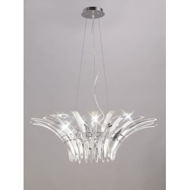 Elegant Ceiling Pendant with Curved Crystal Prisms