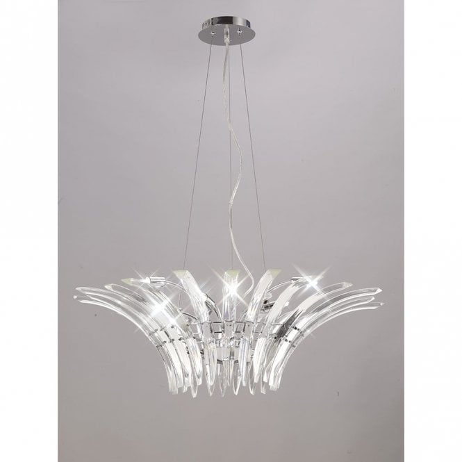 SINCLAIR Elegant Ceiling Pendant with Curved Crystal Prisms