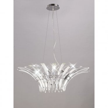 SINCLAIR Elegant Ceiling Pendant with Curved Crystal Prisms