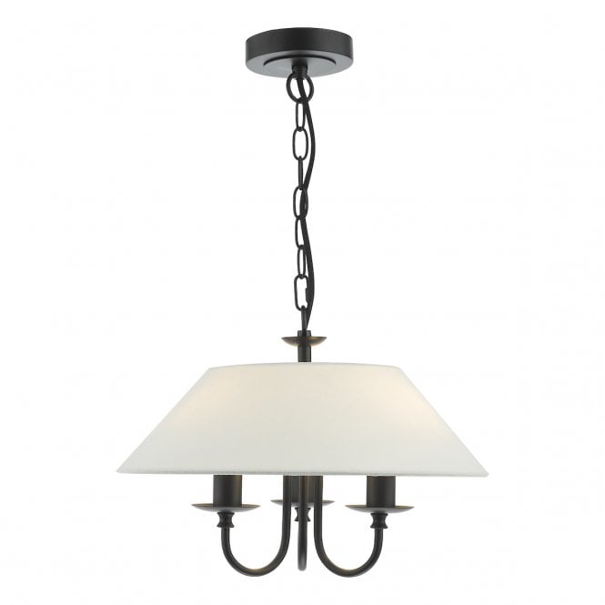 SIVAN 3 Light Ceiling Pendant | Matt Black With Shade