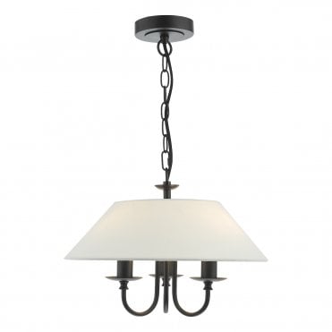 matte black hanging pendant light with linen shade