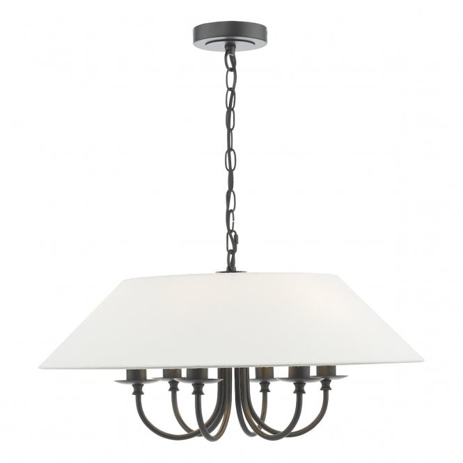 SIVAN 6 Light Ceiling Pendant | Matt Black With Shade