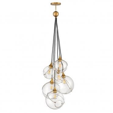 SKYE 6 Light Ceiling Pendant Brass