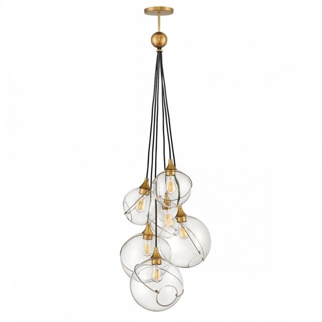 SKYE 6 Light Ceiling Pendant Brass