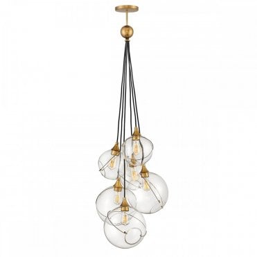 SKYE 6 Light Ceiling Pendant Brass