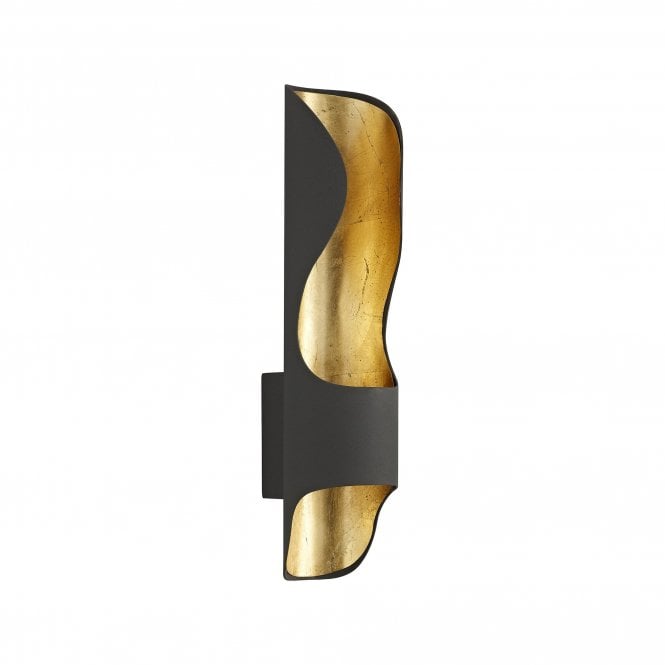 Skylar LED Wall Light in Anthracite with Gold Leaf