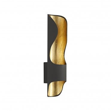 Skylar LED Wall Light in Anthracite with Gold Leaf