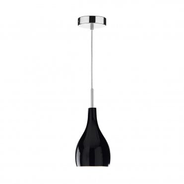 SOHO Single Black Glass Ceiling Pendant Light