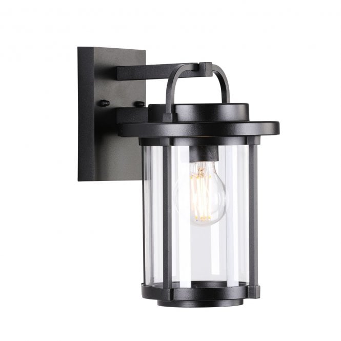 Solent Outdoor Wall Light In Black and Glass