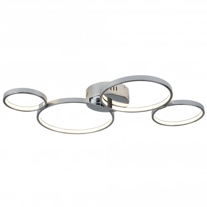 SOLEXA 4 Ring LED Ceiling Flush Chrome