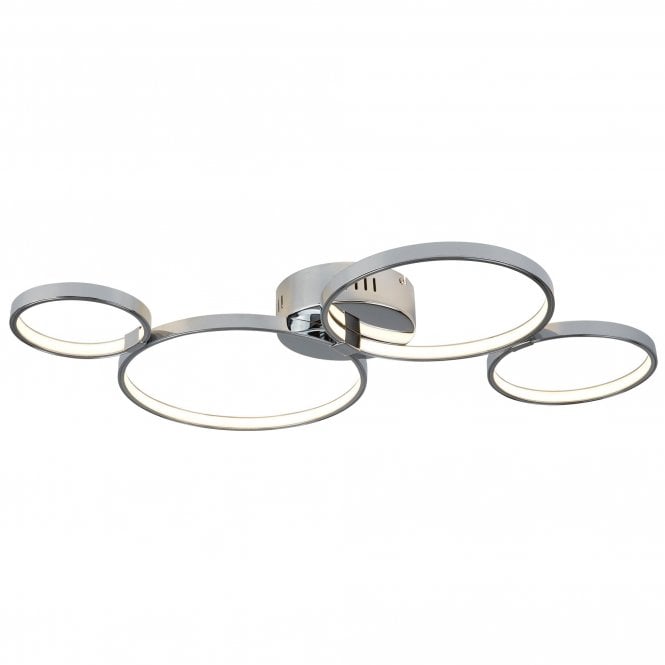 SOLEXA 4 Ring LED Ceiling Flush Chrome