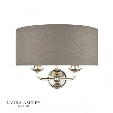 SORRENTO Polished Nickel 2 Light Wall Light with Charcoal Shade