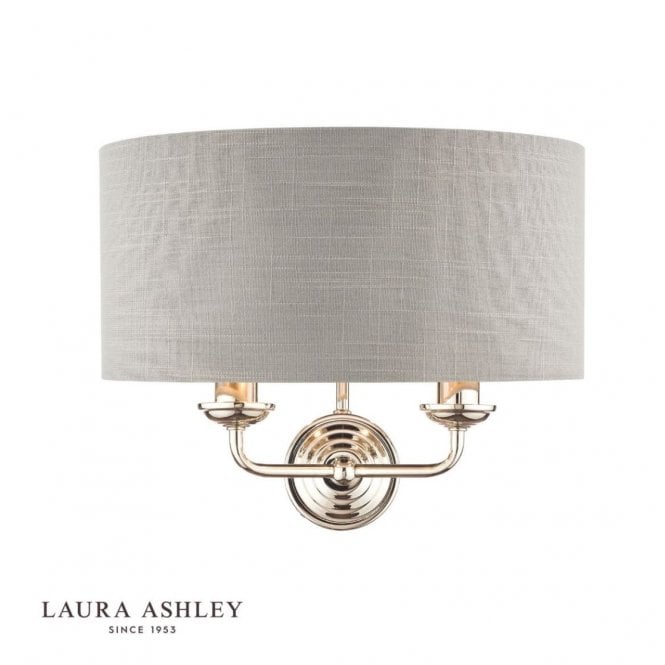 SORRENTO Polished Nickel 2 Light Wall Light with Silver Shade