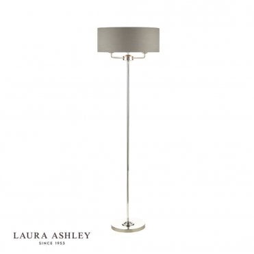 SORRENTO Polished Nickel 3 Light Floor Lamp with Charcoal Shade