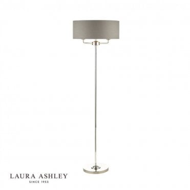 SORRENTO Polished Nickel 3 Light Floor Lamp with Charcoal Shade