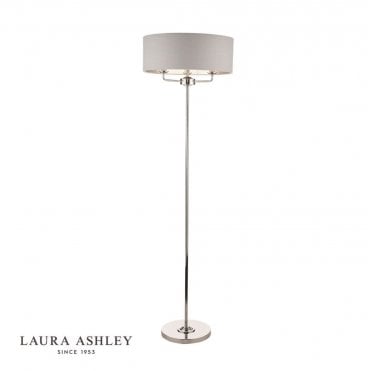 SORRENTO Polished Nickel 3 Light Floor Lamp with Silver Shade