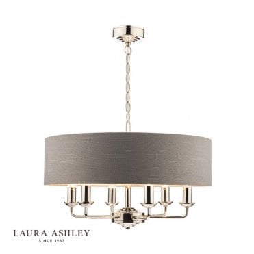 SORRENTO Polished Nickel 6 Light Pendant with Charcoal Shade