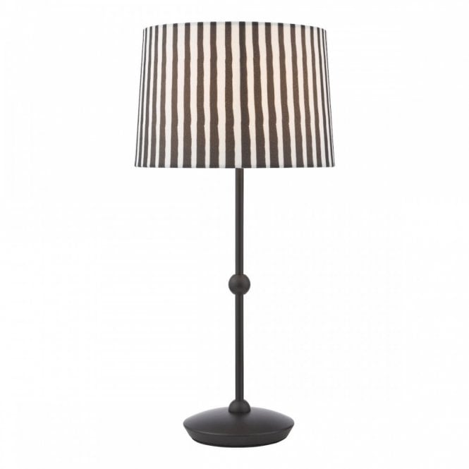 Sosa Table Lamp Matte Black With Stripe Shade