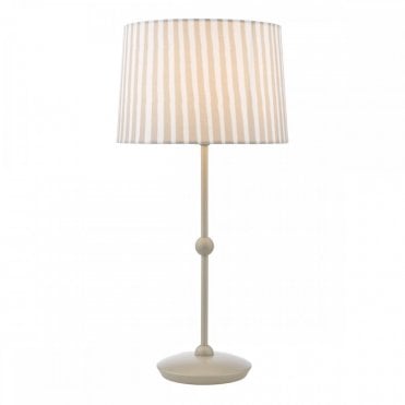 Sosa matte taupe table lamp with matching cotton mix tapered shade by The Lighting Book