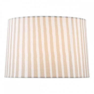 Sosa 22cm taupe cotton tapered drum lamp shade with vertical stripe pattern by The Lighting Book