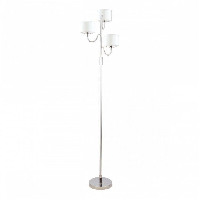 Southwell 3 Light Floor Lamp Polished Nickel and Opal Glass