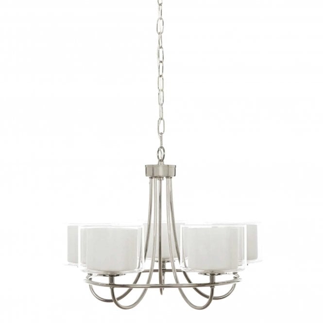 SOUTHWELL 5 Light Pendant with Opal Glass Shades