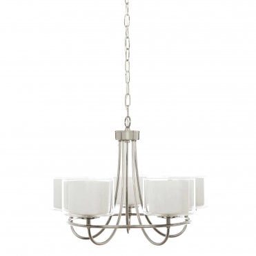 SOUTHWELL 5 Light Pendant with Opal Glass Shades