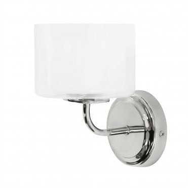 SOUTHWELL Wall Light Opal Glass Shade Polished Chrome