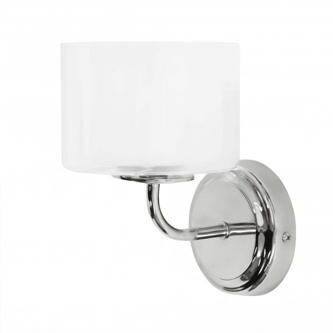 SOUTHWELL Wall Light Opal Glass Shade Polished Chrome