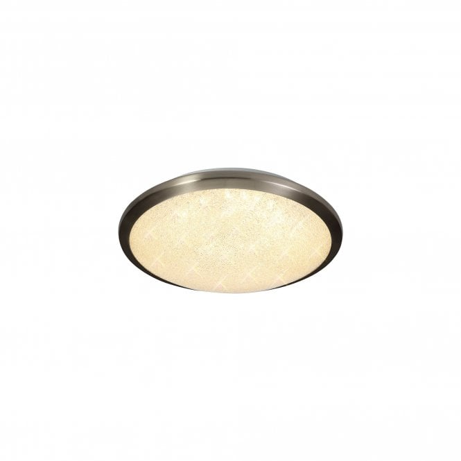 SPARKLE IP44 LED Ceiling Light 3000K Satin Nickel/Crystaline