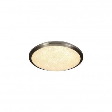 SPARKLE IP44 LED Ceiling Light 3000K Satin Nickel/Crystaline