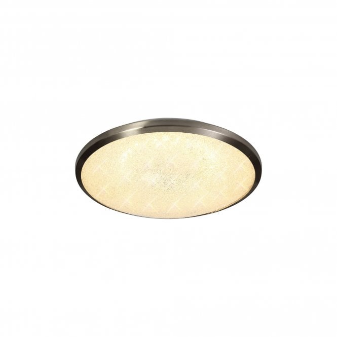 SPARKLE IP44 LED Ceiling Light 3000K Satin Nickel/Crystaline