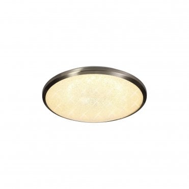 SPARKLE IP44 LED Ceiling Light 3000K Satin Nickel/Crystaline
