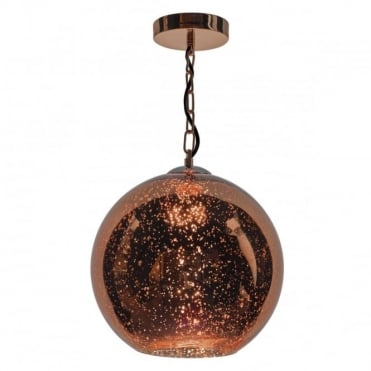 SPECKLE - 1 Light Ceiling Pendant Speckled Copper Glass